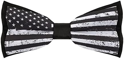 Weedkeycat crno-bijela SAD zastava Funny muške pretežene lukove kravata podesiva Bowties Nectie za svadbenu zabavu
