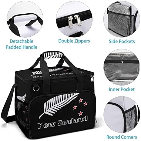 Novi Zeland Maori Fern Cooler Bag Izolovana Kutija Za Ručak Prenosiva Torba Sa Nepropusnim Curenjem Funny Print