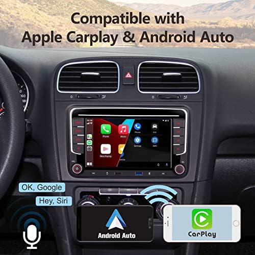 [Nadogradite] YZKONG Car Stereo kompatibilan za VW Passat Golf MK5 Jetta Caddy EOS TIGUAN sa bežičnim Carplay Android Auto-om IPS-om na dodirnom ekranu sa sigurnosnim kopijama, AM / FM radio, BT, Dvostruki USB port