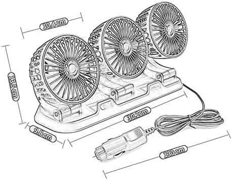 MAGIDEAL CAR 360 ROTACIJA 2 Podesiva brzina Snažni ventilator cirkulacije zraka, 12V