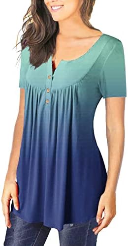 Ženske majice kratkih rukava kratkih rukava Sakrij trbuh rušene bluze tiče ležerne tuničke vrhove za nošenje sa gamašima