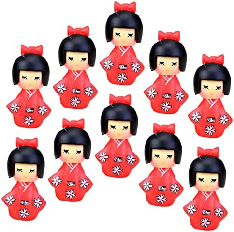 Nolitoy 50 kom. Djevojčica u Kimonu Kućni ukras Kip Dekor Japanese Decor Japanese Crafts Desktop Kimono Decor Home Crafts Red Resin