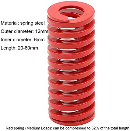 Kompresioni opruge pogodni su za većinu popravke i crvene preša sa srednjeg opseg opruga opruganog kalupa opruga vanjskog prečnika 12mm x unutarnji promjer 6mm x dužina 20-80mm