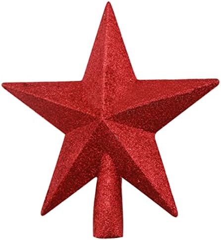 Star Tree Topper Božićni ukrasi crveni PVC 20cm Glitter Xmas Tree Ukrasi festivala