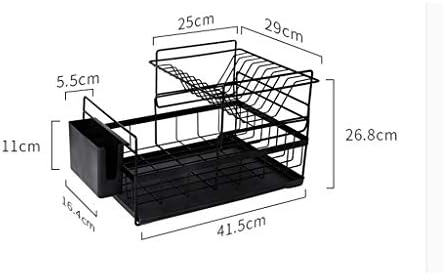 GFDFD crna stalak za suđe - kuhinjski metalni stalak za jelo, uklonjiva pločastim posuđama za pohranu ploča za pohranu