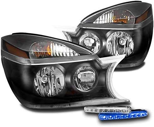 ZMAUTOPARTS za 2002-2007 Buick Rendezvous zamjena Crna prednja svjetla farovi sa 6 plava LED DRL svjetla