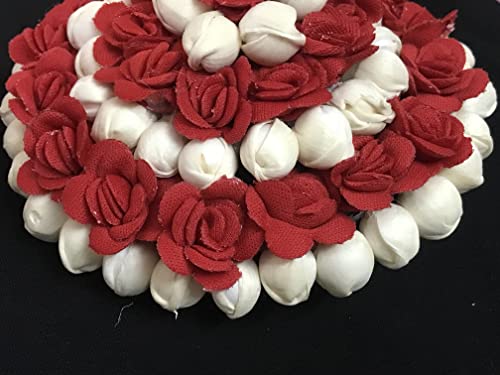 GadinFashion papirna lepinja Juda Maker Flower Gajra Hair Accessories za žene i djevojčice, Wedding Red Pack of 2
