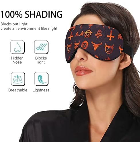 Unisex Sleep Eye Maska Zli ikona-Baphomet-Fire noćno spavaće maska ​​Komforno omotač za spavanje očiju
