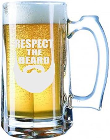 Džinovska piva od 28 unci pivo Stein - Poštujte bradu smiješno - lasersko urezano