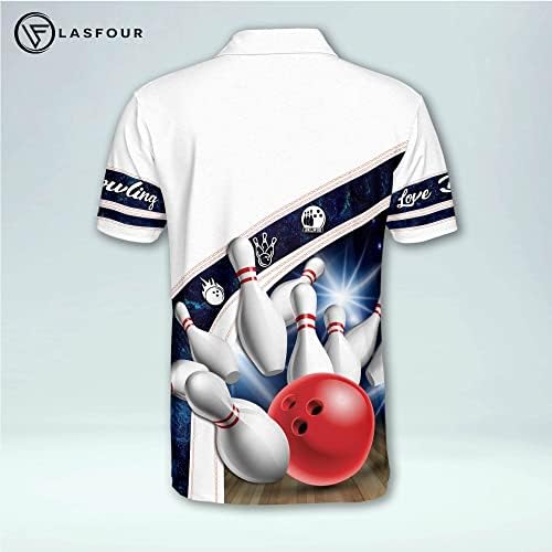 Lasfour personalizirane 3D kuglanske košulje Unisex, po mjeri s kuglanjem s imenom, smiješne američke majice za kuglanje Pokloni za muškarce