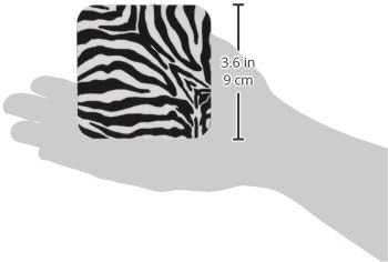 3Droza Patricia Sanders Crno-bijelo Zebra Print II Coaster, Mekani, set od 4