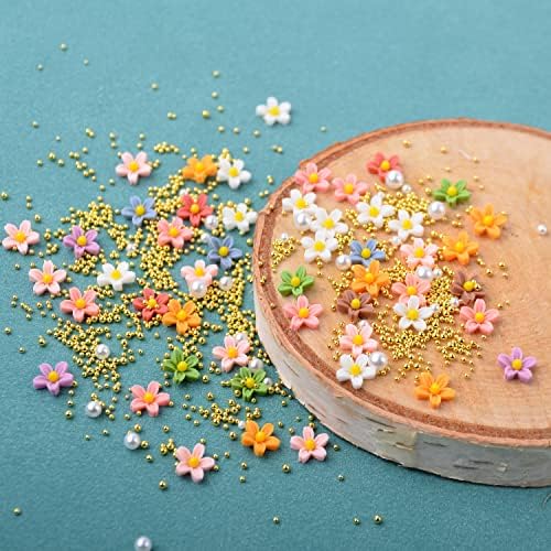 WEILUSI Nail Art Charm cvijeće potrepštine mješoviti Zlatni kavijar Pearl proljeće dekoracija 3d cvjetovi noktiju mješoviti dizajn