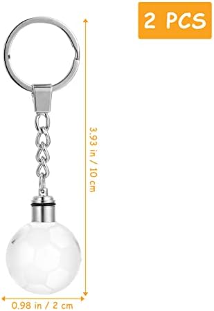 NUOBESTY Car Decor Car Decor Glowing Soccer Keychain Crystal Football Key Ring 3D Light Up Sports viseći privjesci ključ Ornament torba Car dekoracije rođendanski poklon 2kom novčanik privjesak za ključeve novčanik privjesak za ključeve