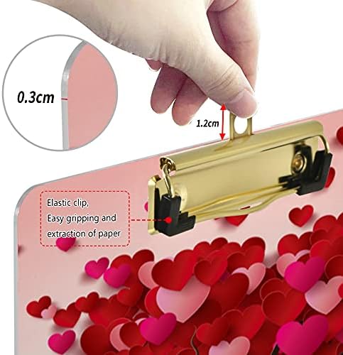 Valentine Love Tree Plastic Clipboards sa Metal Clip pismo veličina Clipboard Low Profile Clip ploče za kačenje dekorativne sestrinske