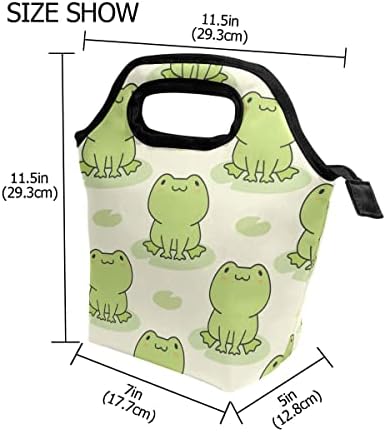 Slatka životinjska žaba uzorak torba za ručak kutija za žene djevojčice dječaci izolovana hladnjača za ručak torba za višekratnu upotrebu Organizator grickalica školski radni ured piknik torba