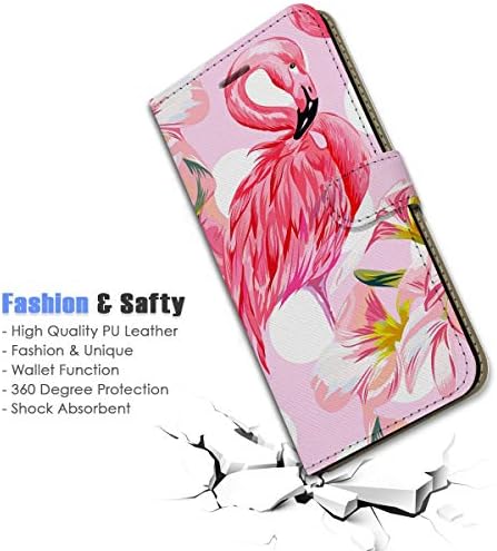za iPhone XR, dizajniran poklopac futrole za telefon sa preklopnim novčanikom, A21812 Tropski Flamingo cvijet 21812