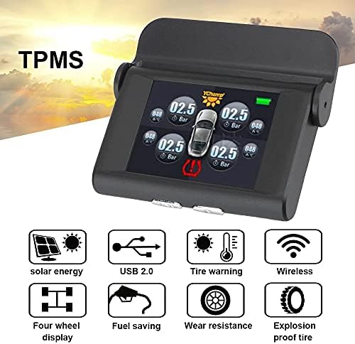 YGQZM sistem za nadgledanje tlaka u gumama Digitalni LCD ekran Smart Car TPMS Auto sigurnosni alarmni sustavi USB solarni pritisak