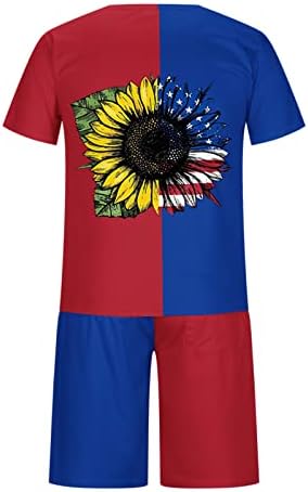 Yihaojia Američka zastava trenerke za muškarce Strips Thirs i kratke hlače Postavite patriotski SAD 2 komada odijelo