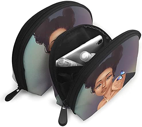 EZYES Afroamerička ženska kozmetička torba Afro Black Gril multifunkcionalna toaletna torbica Prijenosna ručna torbica za šminkanje