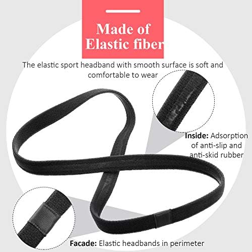 9 komada debelih neklizajućih elastičnih sportskih traka za glavu, elastičnih silikonskih vježbi za kosu i znojnica za jogu