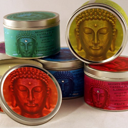 8 oz Buddhalisno hidratantna svijeća za masažnu harmoniju