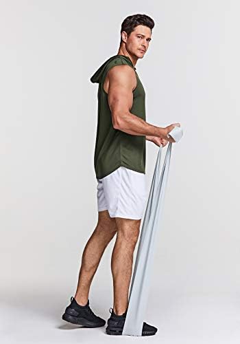 TSLA 3 pakovanje muškim mišićnim mišićima sa kapuljačom, hladne suhe aktivne atletske majice, lagana treninga Gym Performance Top