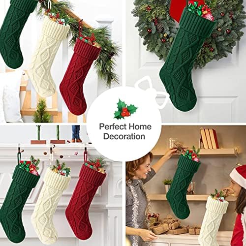 Classic 6 pack pletene božićne čarape pletene ukrase čarapa Rustikalni božićni ukrasi vrata Garland