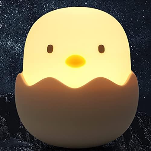 Yesinaly Eggshell Chicken Emotion Creative Night Light Baby Feeding Night, slatka riba lampe za spavaće sobe dodirni senzor USB Smart Home životinja noćno svjetlo