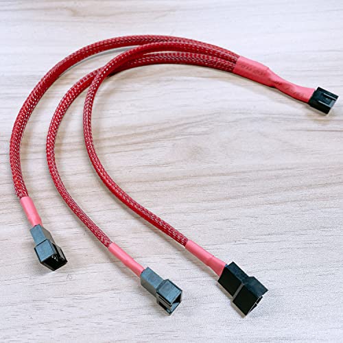 Certusfun PWM Fan Splitter Cable, 33cm muški na ženski 4 Pin na 4Pin & amp; Dual 3pin Produžni kabl Adapter, 13 inča