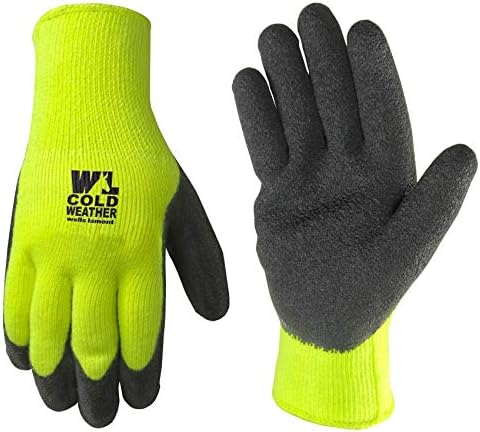 Muške radne rukavice za hladno vrijeme Hi Viz, pletena školjka u teškoj kategoriji, lateks premaz, X-Large