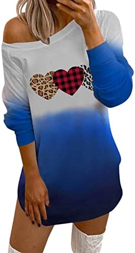 Ljubavna majica za srce Valentines Dan Crewneck Heart Ispiši kratke rukave Casual Vintage Buffalo Plaid majica Žene