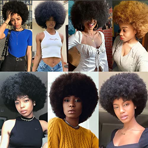 Maforsoon Afro perike 70-ih za crne žene, Afro Puff perike Poskočne i meke pune perike prirodnog izgleda za kosplay kostim za svakodnevnu