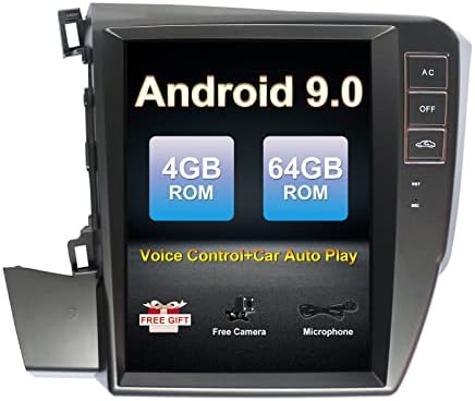 KSPIV 4G+64G Android Auto Stereo za Honda Civic 2012 Auto Radio 10,4 inčni ekran osetljiv na dodir u Teslinom stilu sa Apple Carplay & Android Auto, GPS navigaciona jedinica u instrument tabli, Bluetooth, WiFi, rezervna kamera, SWC