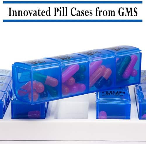 GMS 4 puta dnevno sedmični Organizator pilula za Slant Tray-uključuje 7 uklonjivih kutija za pilule za organiziranje i podsjećanje na lijekove tokom putovanja, rada i drugih svakodnevnih aktivnosti