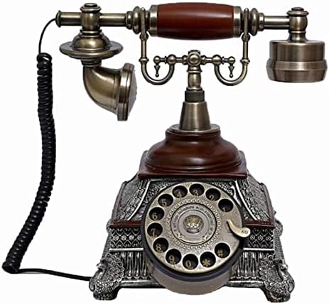Telefon za rotaciju fiksne telefone Retro fiksni stol telefon, kabeli telefon i dekor, crveni smeđi kreativni retro telefoni