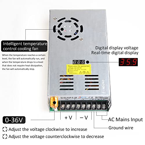 480W DC napajanje Podesivo AC 110V / 220V do DC 0-36V DC pretvarač napona sa digitalnim ekranom za 3D štampač, prijemnik za šunku,