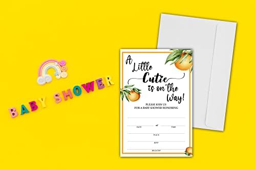 Pozivnice i koverte za Baby Shower, Cutie pozivnice za Baby Shower, Greenery Baby Shower Spol otkrivaju potrepštine za zabavu 25 kartica s kovertama -