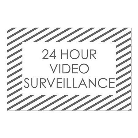 CGsignLab | 24-satni video nadzor -Stripes bijeli prozor Cling | 27 x18