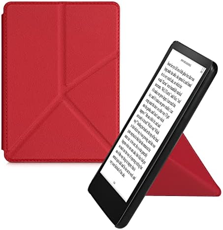 kwmobile Origami futrola kompatibilna sa Kindle Paperwhite 11. Generacija 2021-futrola Ultra Slim Fit PU kožna navlaka sa postoljem-Crvena
