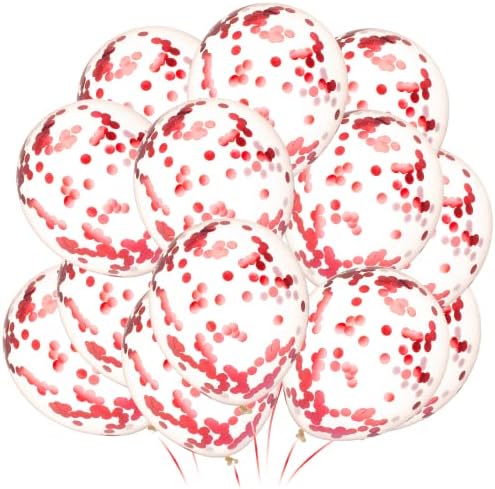 Crveni konfeti baloni 24ct Baloni za Dan zaljubljenih, crveni baloni, crveni dekoracije za maturu, sjajni baloni, Globos Rojo, grimizni