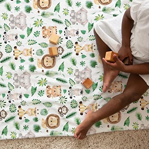 HawskgFub Baby Todder Djevojka Neutralna džungla Safari Životinje Biljna pokrivačica Poklon, Tropical Palm list Flannel Fleece Bed