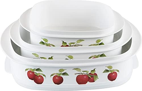 Reston Lloyd Cookware & skladište, podesivi otvor na poklopcima posuđe za mikrovalnu pećnicu / Storage Set,više veličina, Harvest Apple