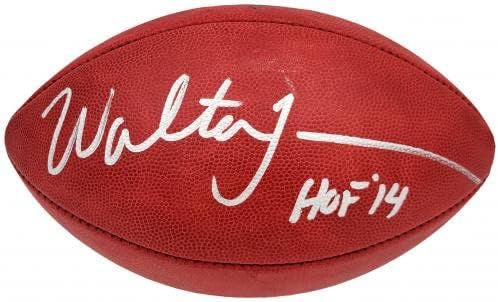 Walter Jones AUTOGREGED Službeni NFL kožni fudbal Seattle Seahawks HOF 14 MCS Holo Stock 203089 - Autografirani fudbali