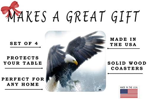 Amerika Bald Eagle Flying Right Coaster set od 4 poklon bara Kuhinja Kuhinja divlja životinja