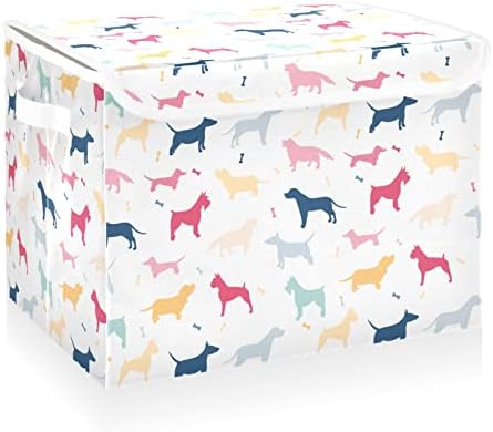 Cataku šareni psi Skladišta sa poklopcem Tkanina Velika zaprepajnica Košarica za košare za ručice Dekorativne kutije za skladištenje