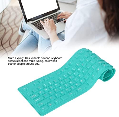 Yoidesu sklopiva silikonska tastatura, vodootporna Rolup Tastatura sa 108 tastera, USB žičana silikonska tastatura,Mute tastatura,tastatura