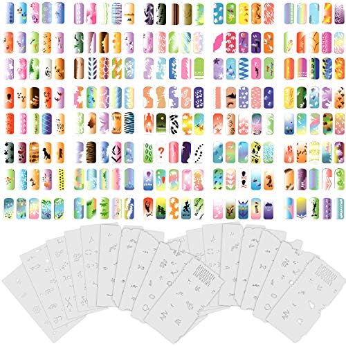 Prilagođeno Body Art Airbrush šablone za nokte-dizajn serije Set # 9 uključuje 20 pojedinačnih šablona za nokte sa po 15 dizajna za ukupno 300 dizajna serije # 9