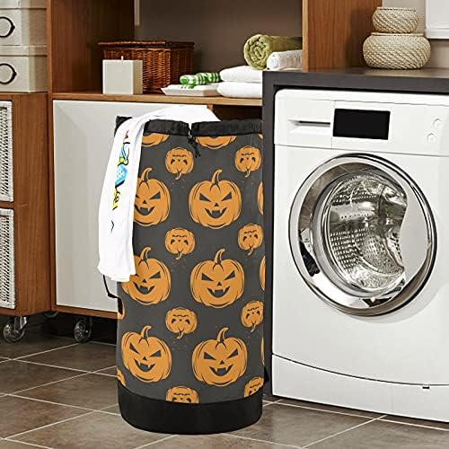Scary Pumpkin Happy Halloween torba za pranje veša Heavy Duty ruksak za pranje veša sa naramenicama ručke putna torba za veš sa vezicama