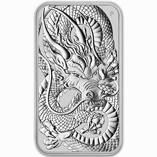 2018 P - sadašnje parcel od 1 oz Srebrne barove Australija Perth Mint Dragon Series Pravokutni kovanice sjajno je neobično sa potvrdama