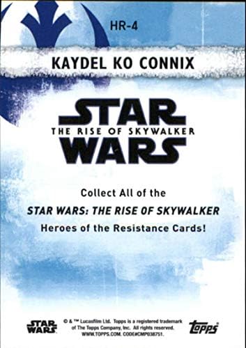 2020 TOPPS Star Wars Raspon Skywalker serije 2 heroja otpora # HR-4 Kaydel Ko Connix trgovačka kartica